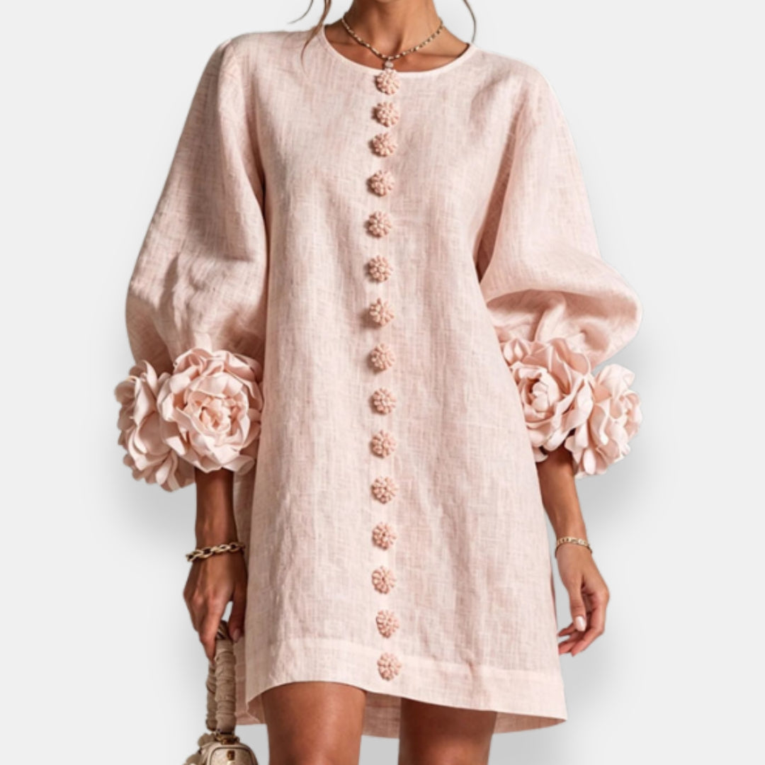 Marcelle™ | Vestido Floral con Detalles en Relieve