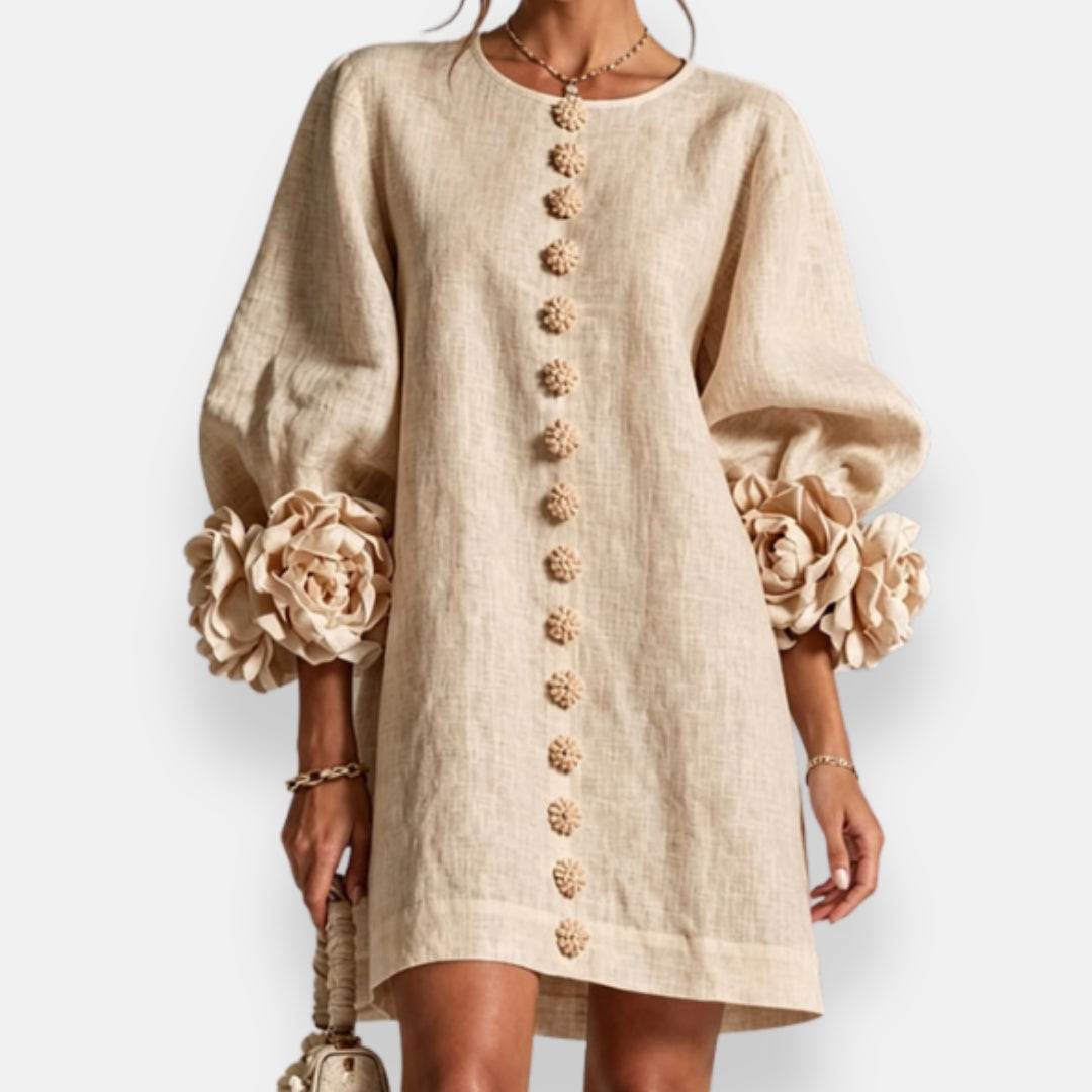 Marcelle™ | Vestido Floral con Detalles en Relieve