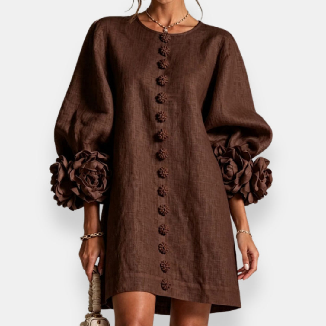 Marcelle™ | Vestido Floral con Detalles en Relieve