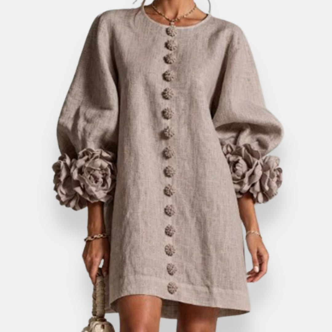Marcelle™ | Vestido Floral con Detalles en Relieve