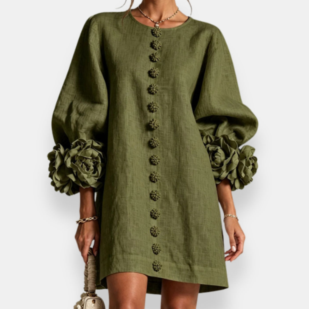 Marcelle™ | Vestido Floral con Detalles en Relieve