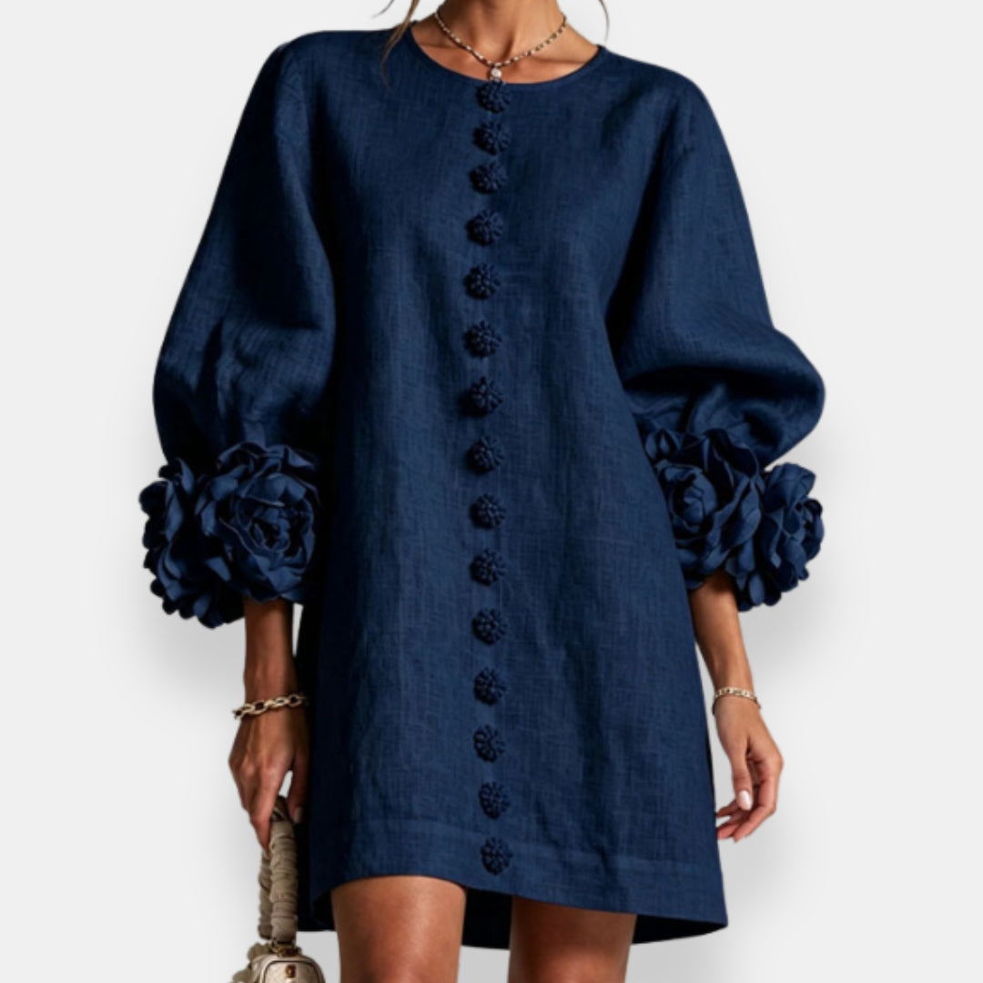 Marcelle™ | Vestido Floral con Detalles en Relieve