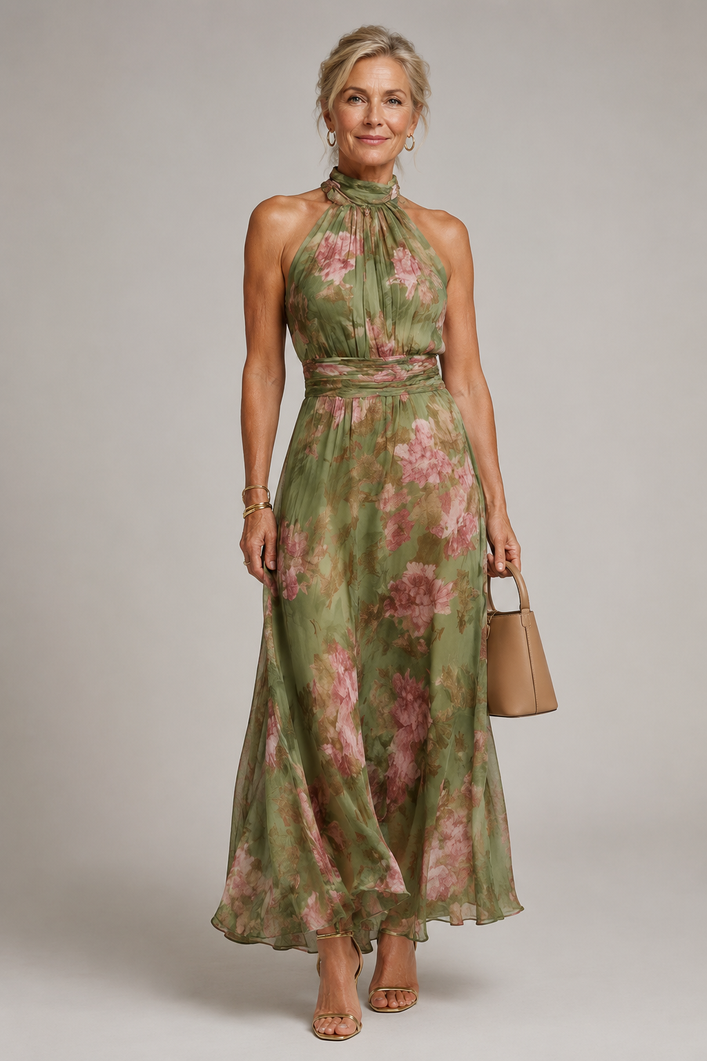 Julia | Floral Halter Maxi Dress