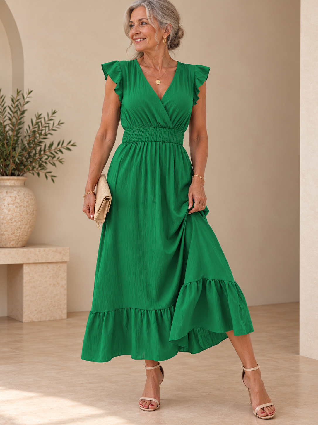 Olivia™ | Vestido Midi Elegante con Volantes