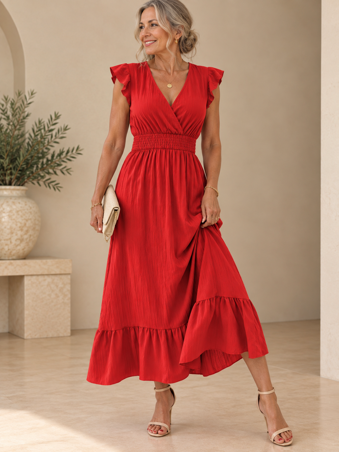 Olivia™ | Vestido Midi Elegante con Volantes