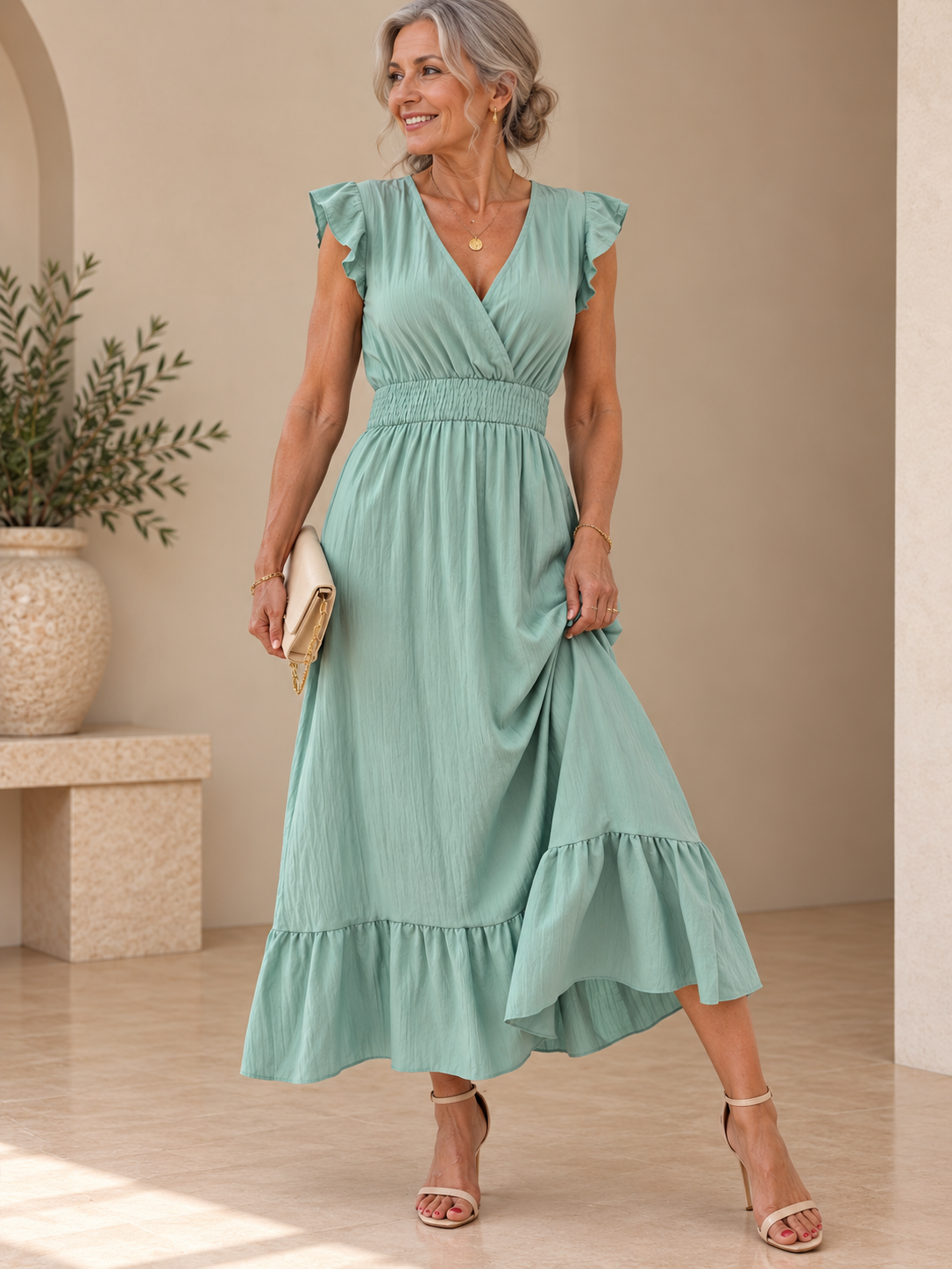Olivia™ | Vestido Midi Elegante con Volantes