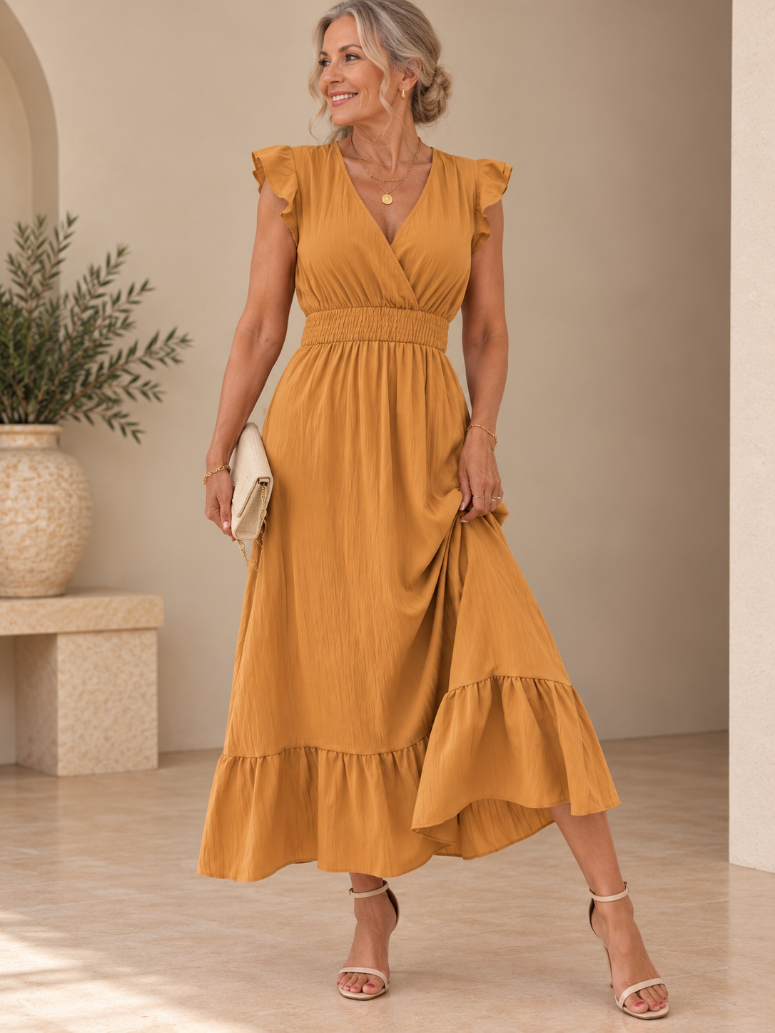 Olivia™ | Vestido Midi Elegante con Volantes