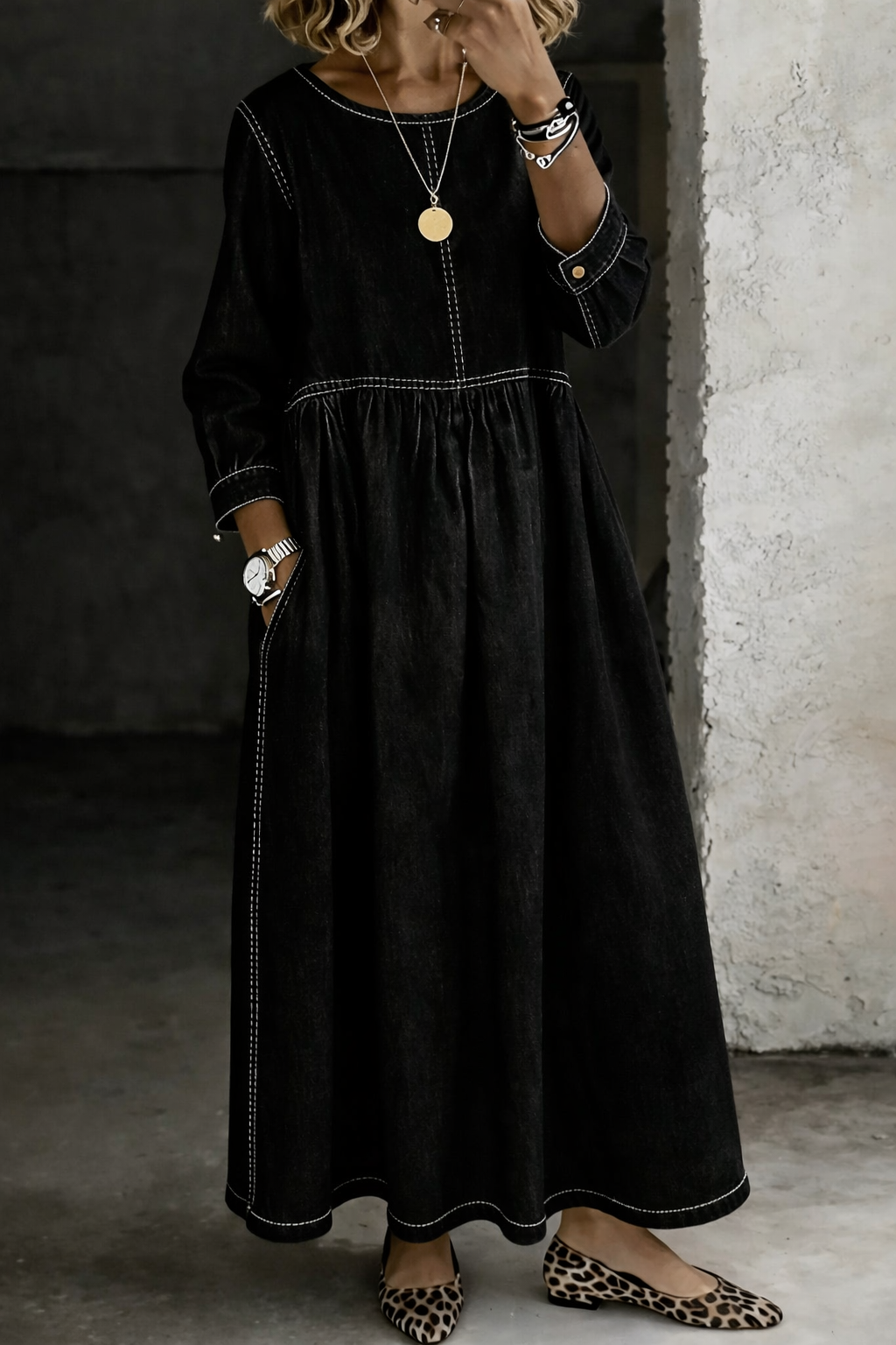 Zephyrelle | Vintage Denim Maxi Dress